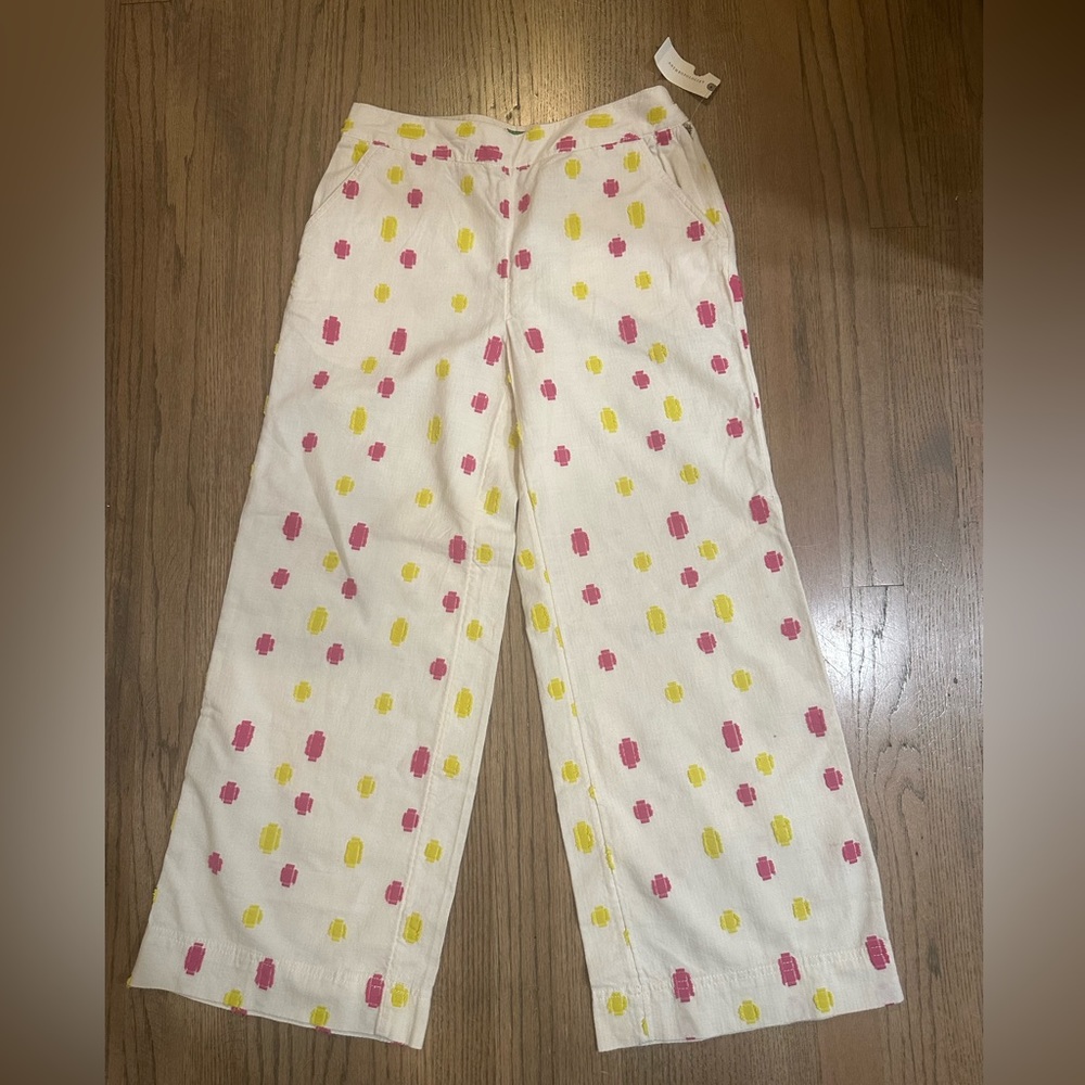 NWT Anthropologie Cropped Clip Dot Trousers-Size 0